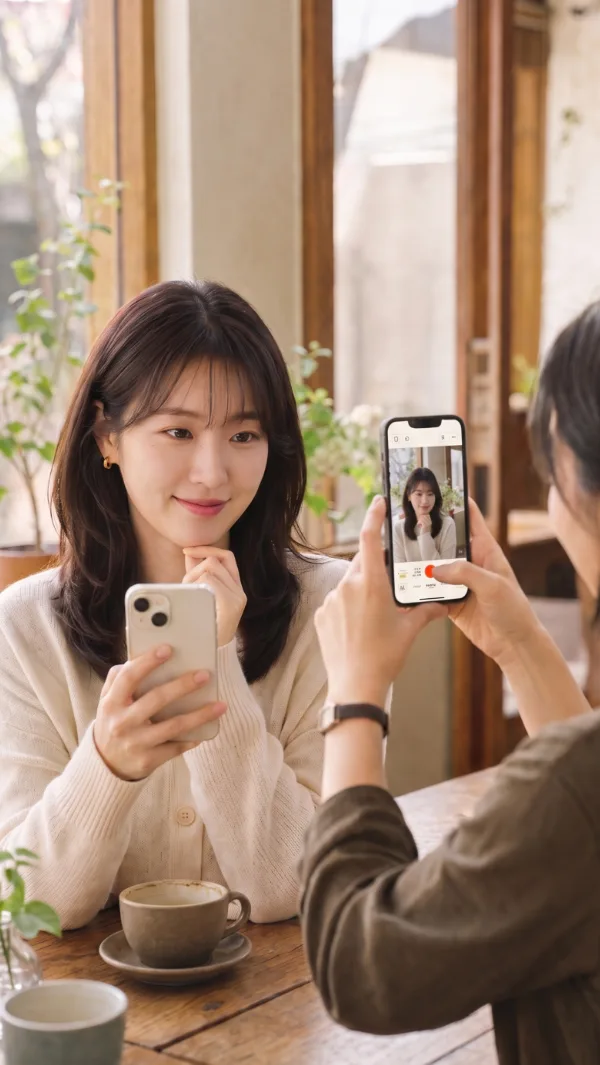 친구의 폰이 내 거울이 되는 순간.